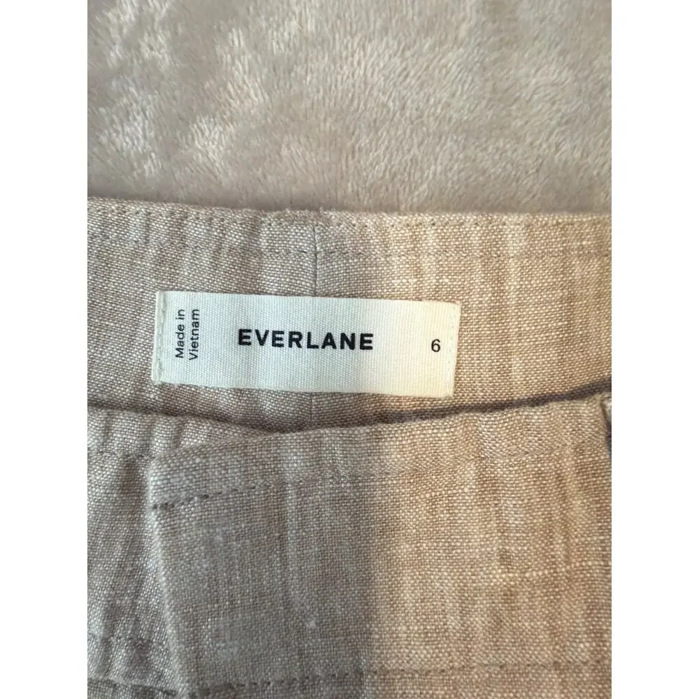 Everlane Women's Linen Wide Leg Trouser Dress Pants Cream Sz 6